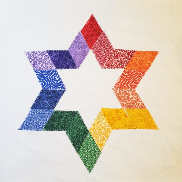Rainbow Star of David Challah Cover - Image 2