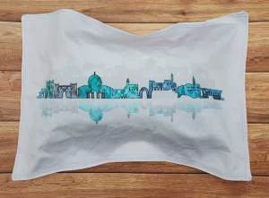 Jerusalem Skyline Challah Cover Shabbat Shalom