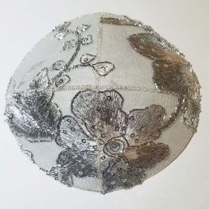 Silver Embroidery Flowers