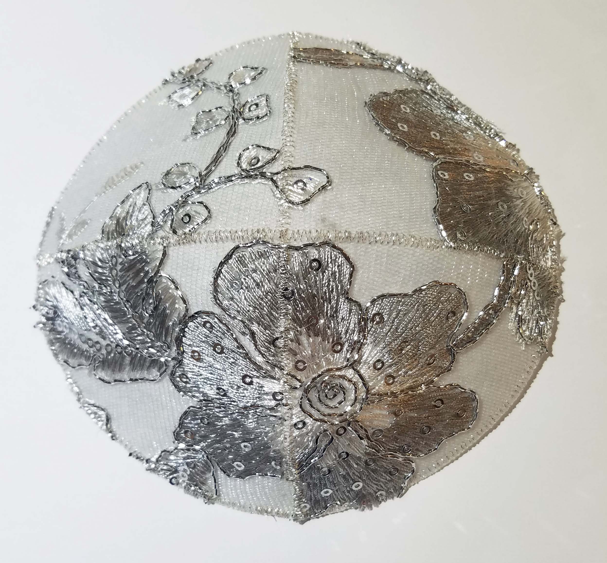 Silver Embroidery Flowers