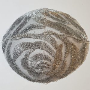 Silver Embroidered Rose Kippah